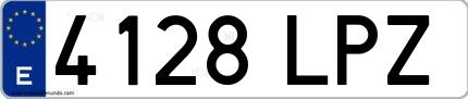 Ejemplo de matrícula española 4128 LPZ