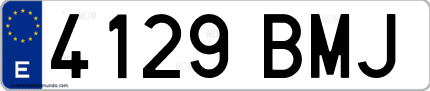 Ejemplo de matrícula de coche ordinaria 4129 BMJ