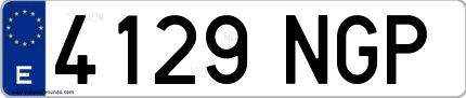 Ejemplo de matrícula española 4129 NGP