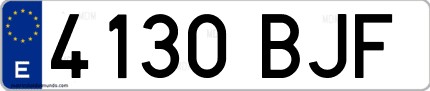 Ejemplo de matrícula de coche ordinaria 4130 BJF