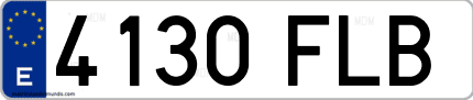 Ejemplo de matrícula de coche ordinaria 4130 FLB
