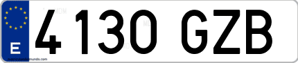Ejemplo de matrícula de coche ordinaria 4130 GZB