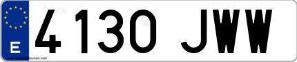 Ejemplo de matrícula española 4130 JWW