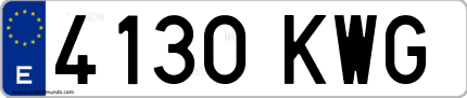 Ejemplo de matrícula de coche ordinaria 4130 KWG