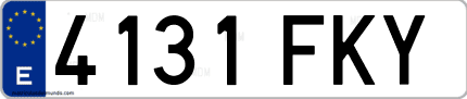 Ejemplo de matrícula de coche ordinaria 4131 FKY