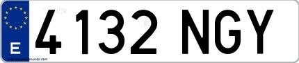 Ejemplo de matrícula española 4132 NGY