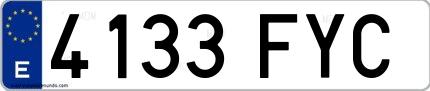 Ejemplo de matrícula española 4133 FYC