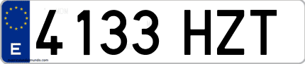 Ejemplo de matrícula de coche ordinaria 4133 HZT