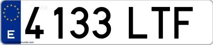 Ejemplo de matrícula española 4133 LTF
