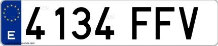 Ejemplo de matrícula española 4134 FFV