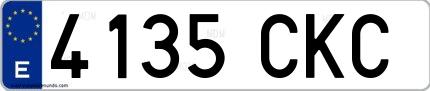 Ejemplo de matrícula española 4135 CKC