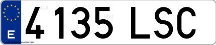 Ejemplo de matrícula española 4135 LSC