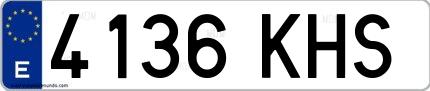 Ejemplo de matrícula española 4136 KHS