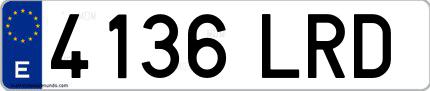 Ejemplo de matrícula española 4136 LRD