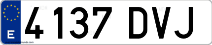 Ejemplo de matrícula de coche ordinaria 4137 DVJ