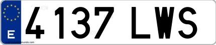 Ejemplo de matrícula de coche ordinaria 4137 LWS