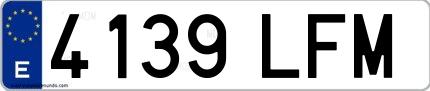 Ejemplo de matrícula española 4139 LFM