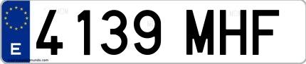 Ejemplo de matrícula de coche ordinaria 4139 MHF