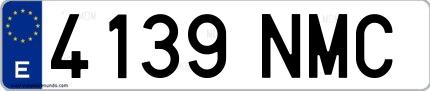 Ejemplo de matrícula española 4139 NMC