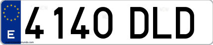 Ejemplo de matrícula de coche ordinaria 4140 DLD