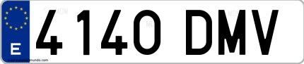 Ejemplo de matrícula de coche ordinaria 4140 DMV