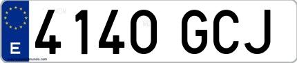 Ejemplo de matrícula española 4140 GCJ