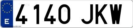 Ejemplo de matrícula española 4140 JKW