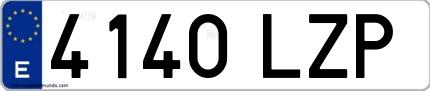 Ejemplo de matrícula española 4140 LZP