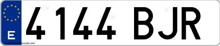 Ejemplo de matrícula española 4144 BJR