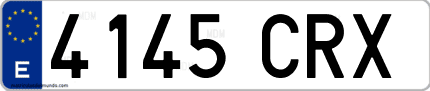 Ejemplo de matrícula de coche ordinaria 4145 CRX