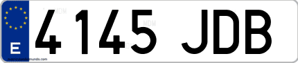 Ejemplo de matrícula de coche ordinaria 4145 JDB