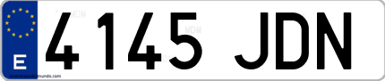 Ejemplo de matrícula de coche ordinaria 4145 JDN