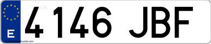 Ejemplo de matrícula de coche ordinaria 4146 JBF