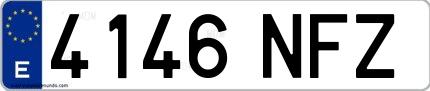 Ejemplo de matrícula española 4146 NFZ