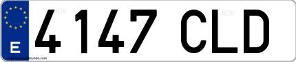 Ejemplo de matrícula española 4147 CLD