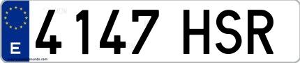 Ejemplo de matrícula española 4147 HSR