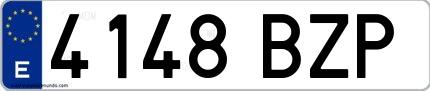 Ejemplo de matrícula española 4148 BZP