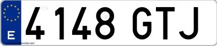 Ejemplo de matrícula española 4148 GTJ