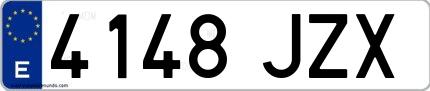 Ejemplo de matrícula española 4148 JZX