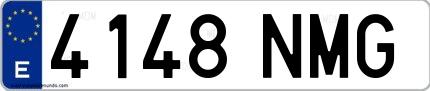 Ejemplo de matrícula española 4148 NMG