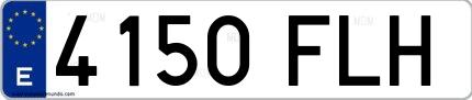 Ejemplo de matrícula española 4150 FLH
