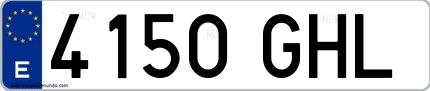 Ejemplo de matrícula española 4150 GHL