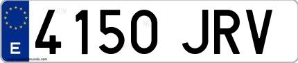 Ejemplo de matrícula española 4150 JRV