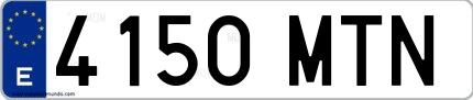 Ejemplo de matrícula española 4150 MTN