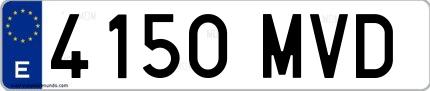 Ejemplo de matrícula española 4150 MVD