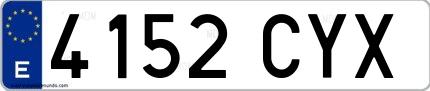 Ejemplo de matrícula española 4152 CYX
