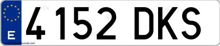 Ejemplo de matrícula española 4152 DKS