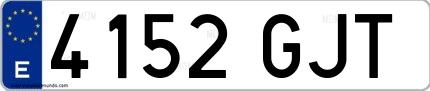Ejemplo de matrícula española 4152 GJT