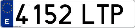 Ejemplo de matrícula española 4152 LTP