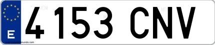Ejemplo de matrícula española 4153 CNV